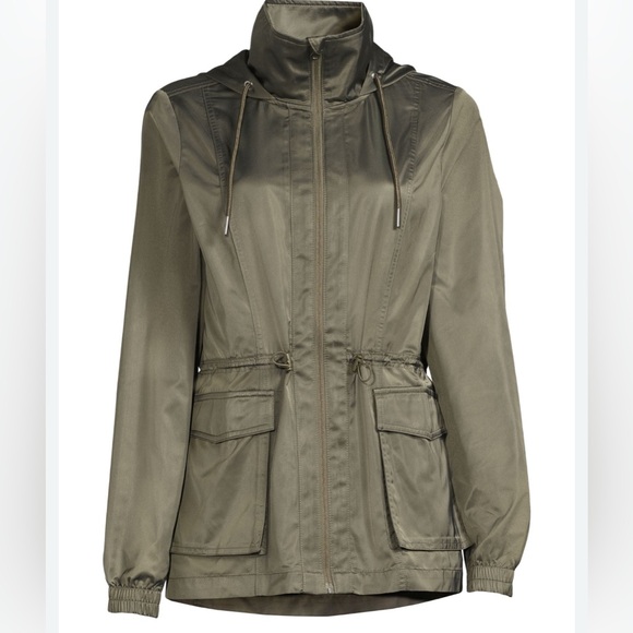 AVIA Army Green Commuter Jacket, Hooded, Zip Front, Lightweight- size L - Picture 5 of 14